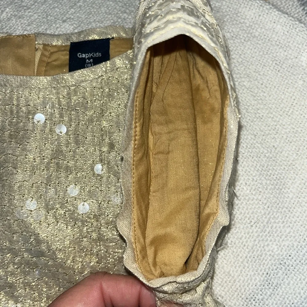 Little Girls Gap Dress, shimmering with gold! Size 8, gently worn- good con - Picture 11 of 11